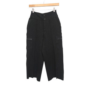 Athleta Venice‎ Heathered Cargo Wide Leg Trousers Womens Size 0 Black Gray Pants